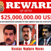 EE.UU. aumenta a 25 millones de dólares la recompensa por la captura de Nicolás Maduro